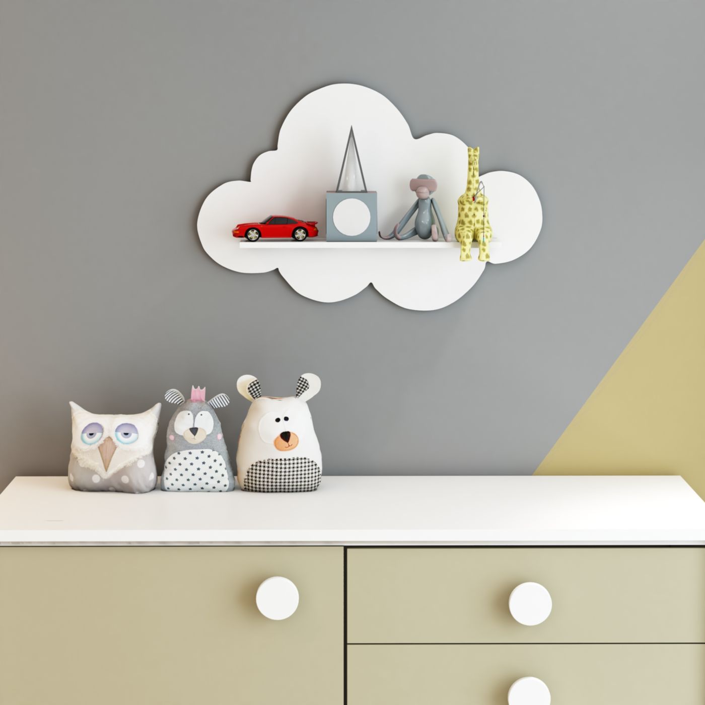 Étagère murale Skanderborg pour chambre d’enfant 40 x 60 x 10,8 cm forme  nuage [en.casa]