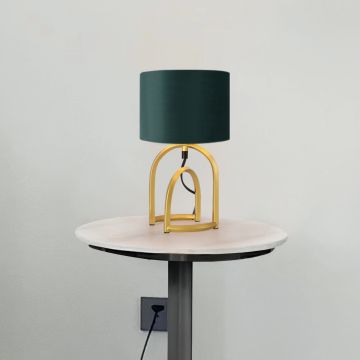 Lampe de Table Smethwick Métal Polyester 34 x 18 x 18 cm Or Vert Foncé lux.pro 