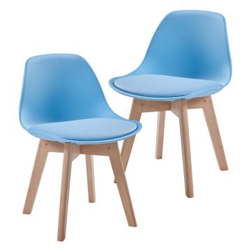 Set de 2 chaises pour enfants Elvdal rembourré en similicuir PU plastique hêtre [en.casa]