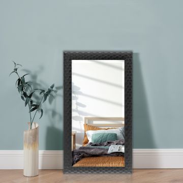 Miroir mural Ocre rectangulaire 114 x 64 cm noir [en.casa]