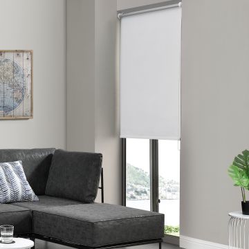 Store Enrouleur Orkanger Sans Perçage Réglage en Continue 80 x 150 cm Blanc [en.casa]
