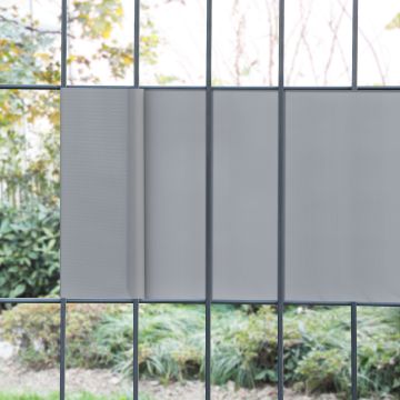 Lot de 4 bandes de brise-vue Jesteburg PVC 140 m x 19 cm 26,6 m² gris clair RAL 7040 [en.casa]