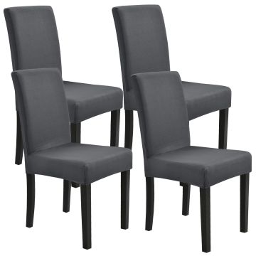 Set de 4 housses de chaise protecteur élastique gris foncé [neu.haus]