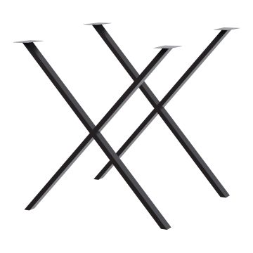 Set de 2 pieds de table Høng forme X en acier 70 x 65 cm [en.casa]