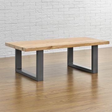 Set de 2 pieds de meuble Makers rectangulaires pour table basse gris acier 64 x 40 cm [en.casa]