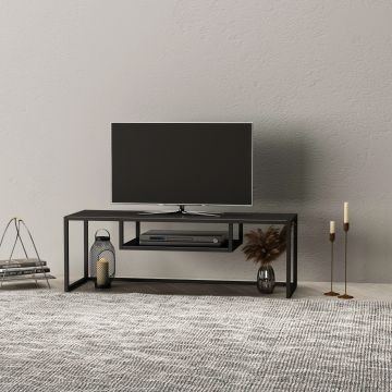 Meuble TV Isokyrö en métal 120 x 40 x 40 cm noir [en.casa]