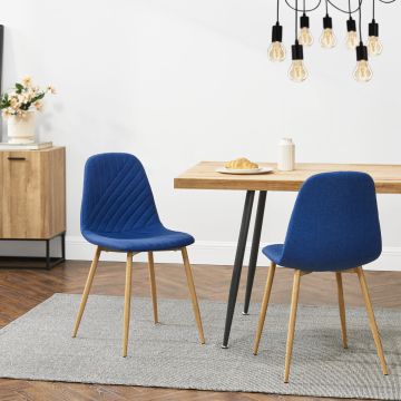 Lot de 2 chaises de salle à manger Köfering 87 x 44 x 51 cm bleu [en.casa]