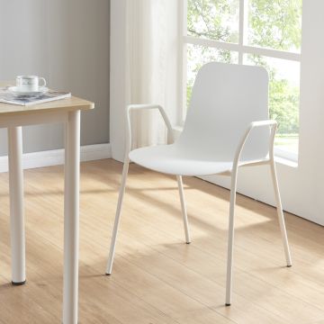 Chaise de salle à manger Kankaanpää 80 x 58 x 52 cm blanc [en.casa]