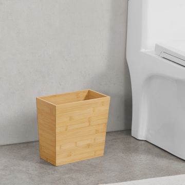 Poubelle de salle de bain Sollefteå en bambou 9 litres [en.casa]