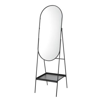 Miroir sur pied Perano 160 x 46 x 50 cm noir [en.casa]
