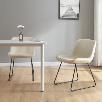 Lot de 2 chaises de salle à manger Kannus 77 x 50 x 62 cm  beige noir [en.casa]