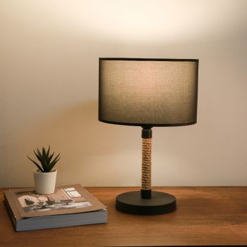 Lampe de bureau Rayleigh E27 hauteur 37 cm noir [lux.pro]
