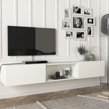 Meuble TV Paltamo 180 x 31 x 29,5 cm blanc [en.casa]