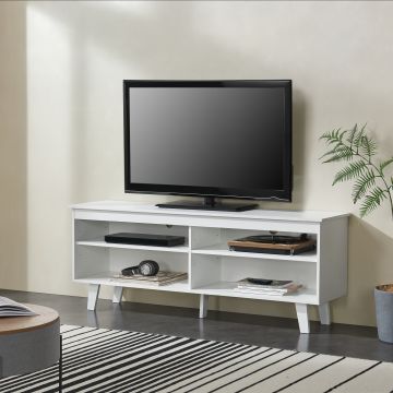 Meuble TV Stenløse 58 x 150 x 38 cm blanc [en.casa]