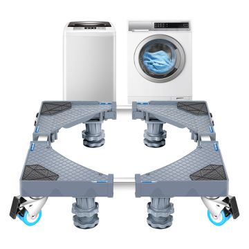Base à double roues Kella pour lave-linge et réfrigérateur ajustable en taille [en.casa]