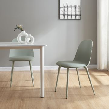 Lot de 2 chaises de salle à manger Kangasala 81 x 45 x 52 cm gris vert [en.casa]