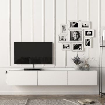 Meuble TV Vihti 180 x 31 x 29,5 cm blanc [en.casa]