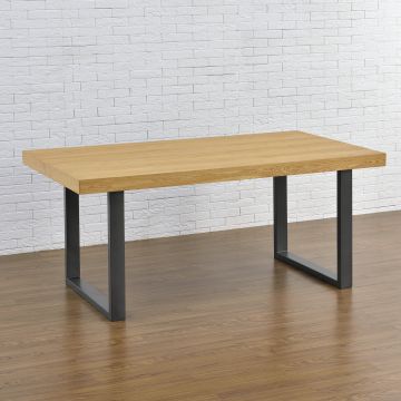 Set de 2 pieds de meuble Makers rectangulaires pour table à manger gris acier 80 x 72 cm [en.casa] 