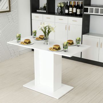 Table de salle à manger Galten pour 4 personnes 75 x 120 x 60 cm blanc [en.casa]