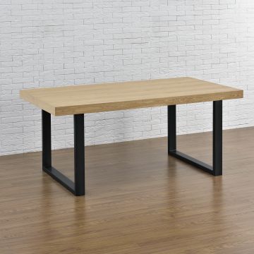 Set de 2 pieds de meuble Makers rectangulaires pour table à manger noir 90 x 72 cm [en.casa] 