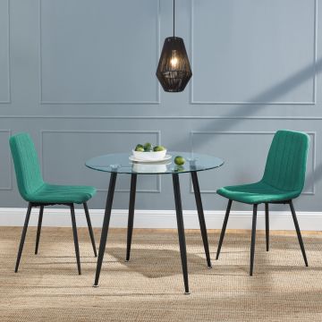 Lot de 2 chaises de salle à manger Elsern 89 x 43 x 51 cm vert [en.casa]