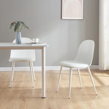 Lot de 2 chaises de salle à manger Kangasala 81 x 45 x 52 cm blanc [en.casa]
