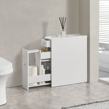 Meuble bas de salle de bain Kihniö à 2 tiroirs blanc [en.casa]