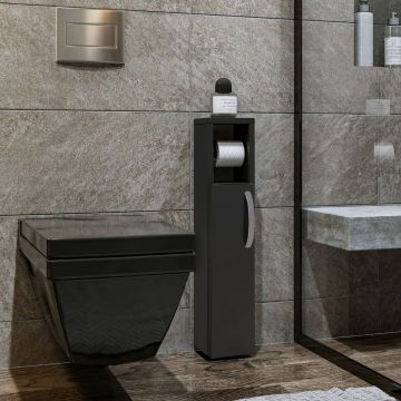 Armoire de salle de bain Årjäng avec distributeur de papier toilette panneau de particules 65 x 15 x 12 cm anthracite [en.casa]