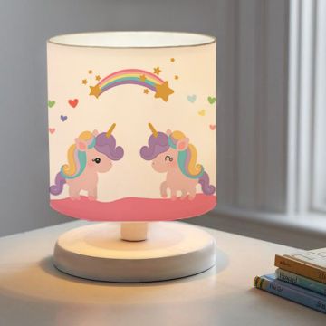 Lampe de bureau Maidstone pour enfant 22 cm blanc à motif de licorne [lux.pro]