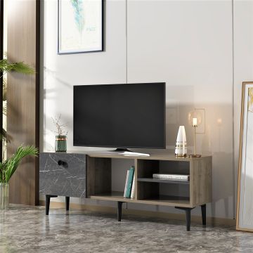 Meuble TV Nannestad à porte avec espace de rangement 45 x 120 x 30 cm [en.casa]