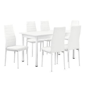 [en.casa] Table à manger 140cm x 60cm x 75cm + Chaises 96 cm x 43cm