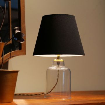 Lampe de bureau Oldham E27 hauteur 30 cm noir / laiton [lux.pro]