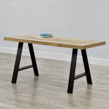 Set de 2 Pieds de Table Eschau en Forme A Métal Noir 70 x 10 x 72 cm [en.casa]