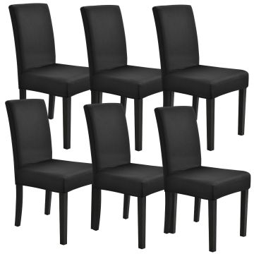 Set de 6 housses de chaise protecteur élastique noir [neu.haus]