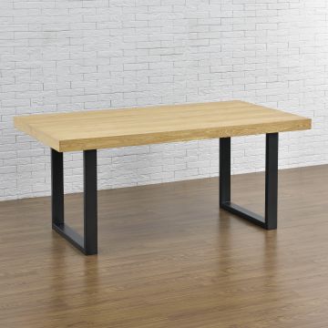 Set de 2 pieds de meuble Makers rectangulaires pour table à manger noir 70 x 72 cm [en.casa] 