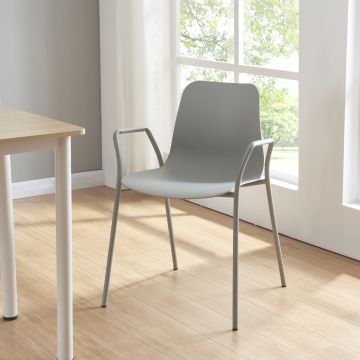 Chaise de salle à manger Kankaanpää 80 x 58 x 52 cm gris clair [en.casa]