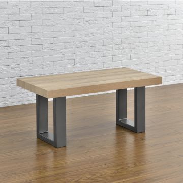 Set de 2 pieds de meuble Makers rectangulaires pour banc gris acier 30 x 43 cm [en.casa]