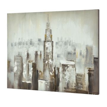 [art.work] Image murale peint à la main Skyline 1 impression sur toile incl. châssis à clés