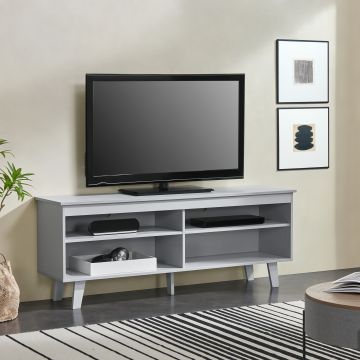 Meuble TV Stenløse 58 x 150 x 38 cm gris clair [en.casa]