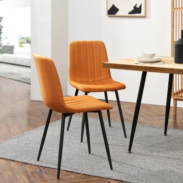 Lot de 2 chaises de salle à manger Elsern 89 x 43 x 51 cm orange [en.casa]