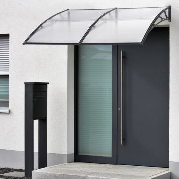 Auvent de Porte d'Entrée Mellerud 300 x 100 cm Noir Transparent [en.casa]