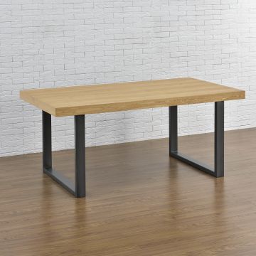 Set de 2 pieds de meuble Makers rectangulaires pour table à manger gris acier 90 x 72 cm [en.casa] 