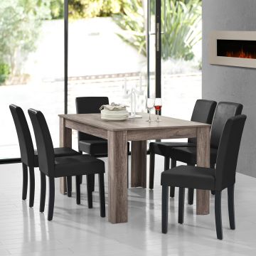 [en.casa] Table à manger avec 6 chaises model 1 