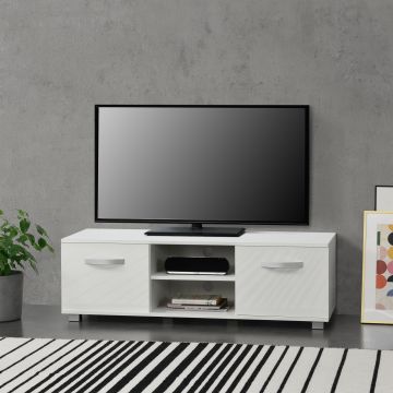 Meuble TV Laugar Panneau de Particules 120 x 40 x 38 cm Blanc [en.casa]