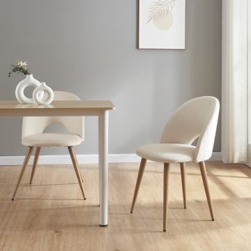 Lot de 2 chaises de salle à manger Karijoki 77 x 50 x 55 cm beige [en.casa]