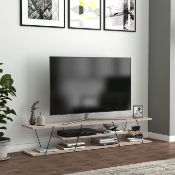 Meuble TV Säffle 160 x 33 x 30 cm effet chêne noir  [en.casa]