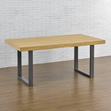 Set de 2 pieds de meuble Makers rectangulaires pour table à manger gris acier 70 x 72 cm [en.casa]