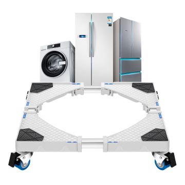 Base réglable Zaberfeld pour machine à laver et réfrigérateur à roulettes blanc [en.casa]