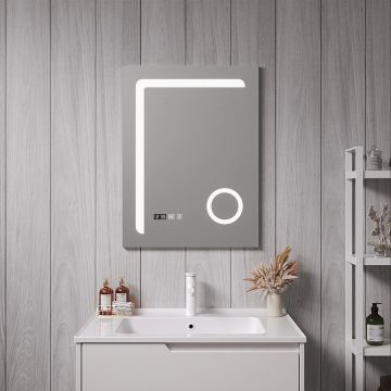 Miroir LED Chambave pour salle de bain 70 x 50 cm argent pro.tec
