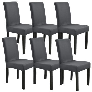 Set de 6 housses de chaise protecteur élastique gris foncé [neu.haus]